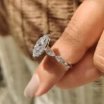 Oval Vintage Diamond Ring With Milgrain Style - Image 3